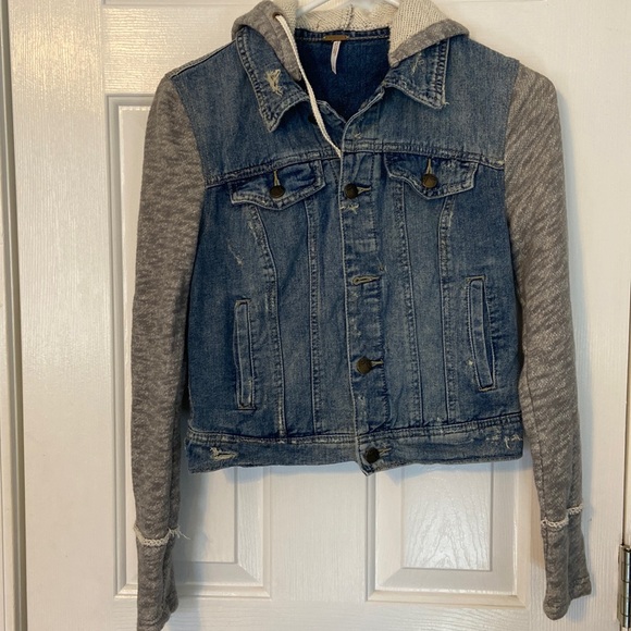 Free People Jackets & Blazers - Free People denim Jacket with detachable hood